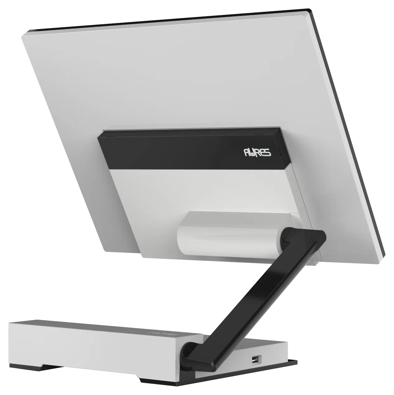 Caisse tactile AURES Jazz blanche, vue de dos