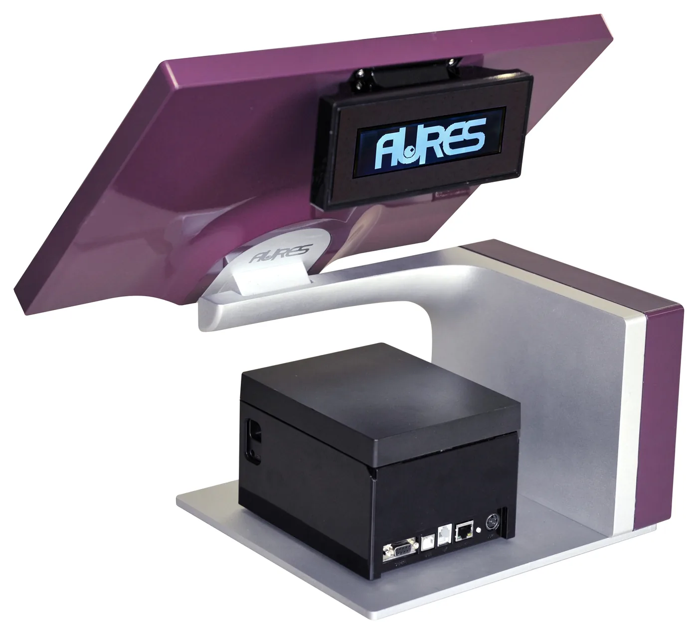 Caisse tactile AURES Sango cassis avec imprimante de tickets